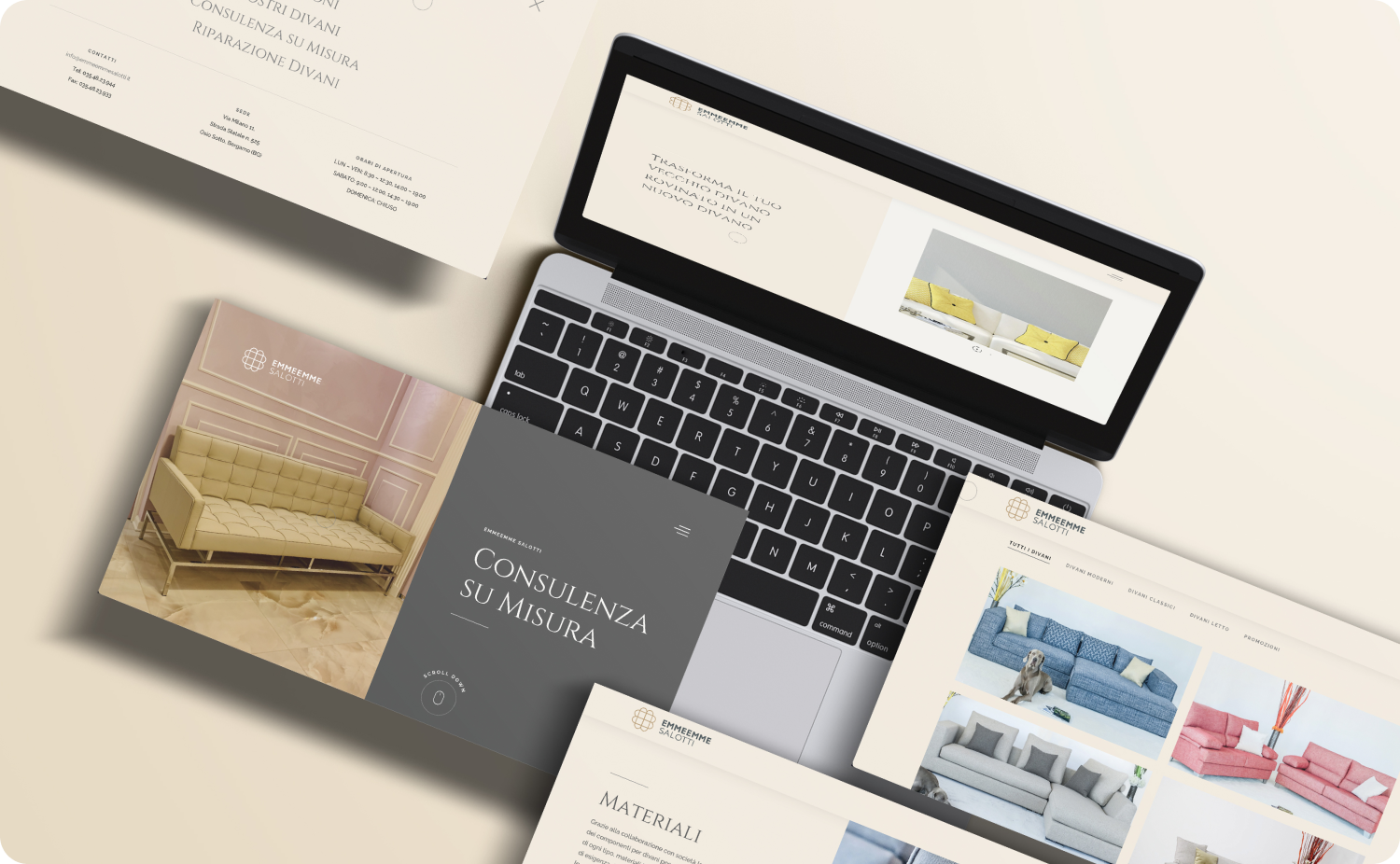 Mockup Desktop per il Sito Emmemme Salotti